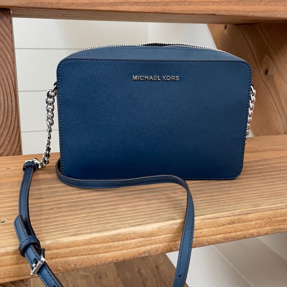 Navy Blue Michael Kors Cross-Body Purse